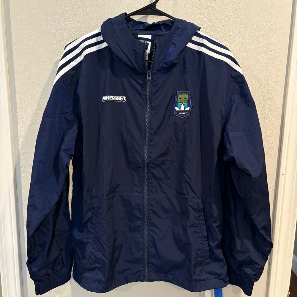 Adidas Originals X Minecraft Windbreaker Kids Size Large 13-14 Years